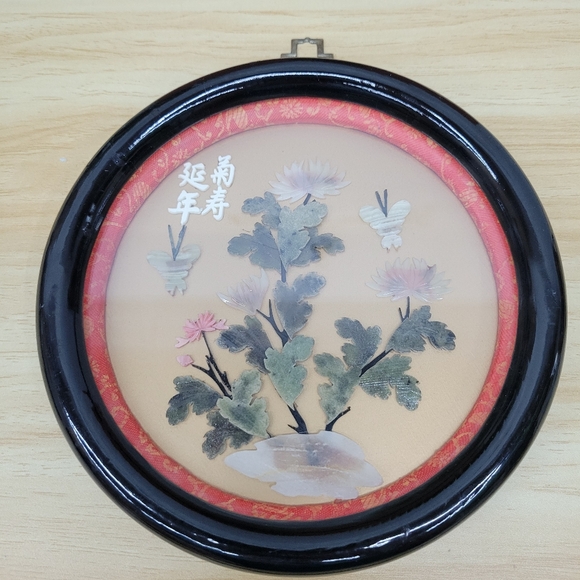Vintage Round Asian Shadowbox Wall Art - Picture 7 of 10